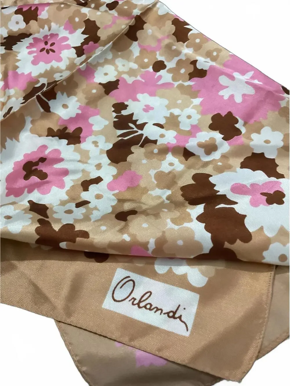 Valentino Orlandi Floral Pattern Women's Silk Scarf